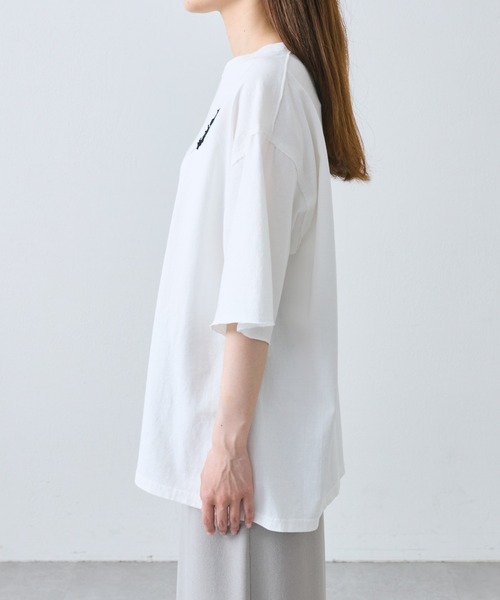 PUAL CE CIN(ピュアルセシン)の「タックロゴ刺繍Tシャツ(Tシャツ/カットソー・レディース・チャコールグレー/オフホワイト/ピンク/ブルー・FREE)」の17枚目の写真