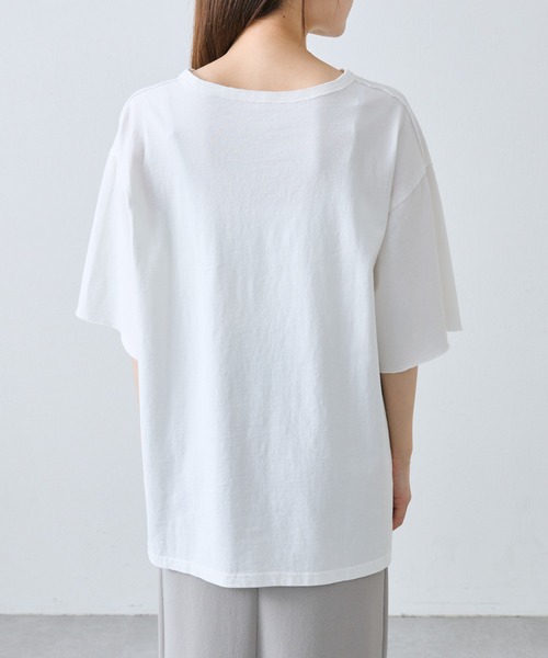 PUAL CE CIN(ピュアルセシン)の「タックロゴ刺繍Tシャツ(Tシャツ/カットソー・レディース・チャコールグレー/オフホワイト/ピンク/ブルー・FREE)」の16枚目の写真