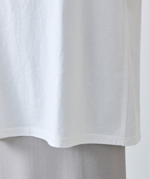 PUAL CE CIN(ピュアルセシン)の「タックロゴ刺繍Tシャツ(Tシャツ/カットソー・レディース・チャコールグレー/オフホワイト/ピンク/ブルー・FREE)」の12枚目の写真