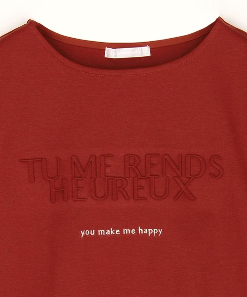 NICOLE white（ニコルホワイト）の「エンボス刺繍Tシャツ（Tシャツ/カットソー・レディース・チャコール/レッド/オフホワイト・FREE）」の14枚目の写真