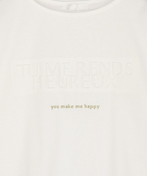 NICOLE white（ニコルホワイト）の「エンボス刺繍Tシャツ（Tシャツ/カットソー・レディース・チャコール/レッド/オフホワイト・FREE）」の18枚目の写真