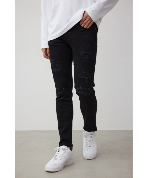 AZUL by moussy（アズールバイマウジー）の「AZUL DENIM リペアスキニー（デニムパンツ・メンズ・ライトブラック/ブラック/ブルー/ライトブルー・SMALL/MEDIUM/LARGE/X-LARGE/X-SMALL）」の11枚目の写真
