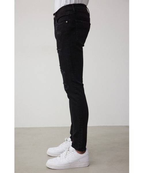 AZUL by moussy（アズールバイマウジー）の「AZUL DENIM リペアスキニー（デニムパンツ・メンズ・ライトブラック/ブラック/ブルー/ライトブルー・SMALL/MEDIUM/LARGE/X-LARGE/X-SMALL）」の8枚目の写真