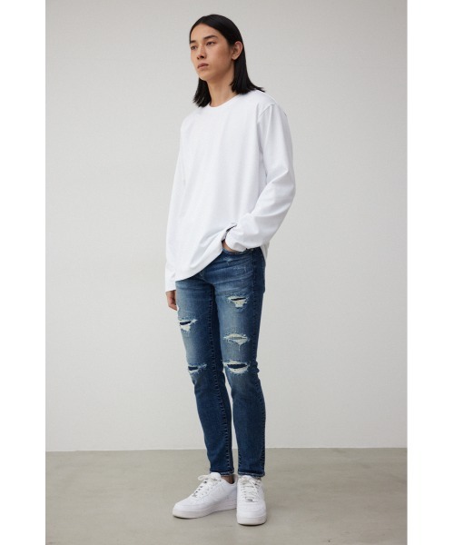 AZUL by moussy（アズールバイマウジー）の「AZUL DENIM リペアスキニー（デニムパンツ・メンズ・ライトブラック/ブラック/ブルー/ライトブルー・SMALL/MEDIUM/LARGE/X-LARGE/X-SMALL）」の20枚目の写真
