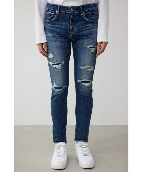 AZUL by moussy（アズールバイマウジー）の「AZUL DENIM リペアスキニー（デニムパンツ・メンズ・ライトブラック/ブラック/ブルー/ライトブルー・SMALL/MEDIUM/LARGE/X-LARGE/X-SMALL）」の18枚目の写真