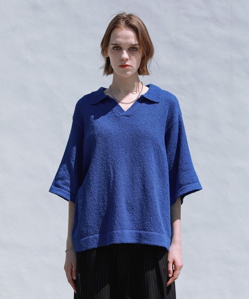 ショート丈ブークレスキッパーニットポロ（ニット/セーター）｜ROCHEM