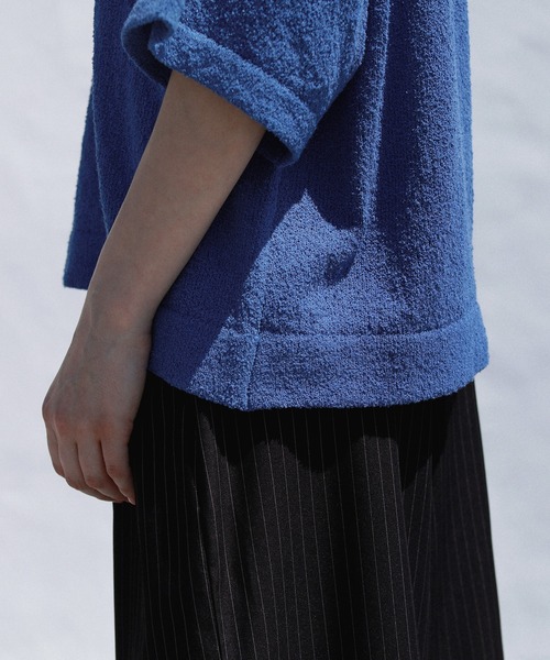 ROCHEM（ローシェン）の「ショート丈ブークレスキッパーニットポロ（ニット/セーター・メンズ・グレー/ブルー/ブラック・XS/S/M/L）」の7枚目の写真