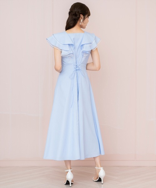 WILLSELECTION（ウィルセレクション）の「チュールレイヤードフリルストライプワンピース（ワンピース・レディース・ネイビー/レッド/サックスブルー・FREE）」の20枚目の写真