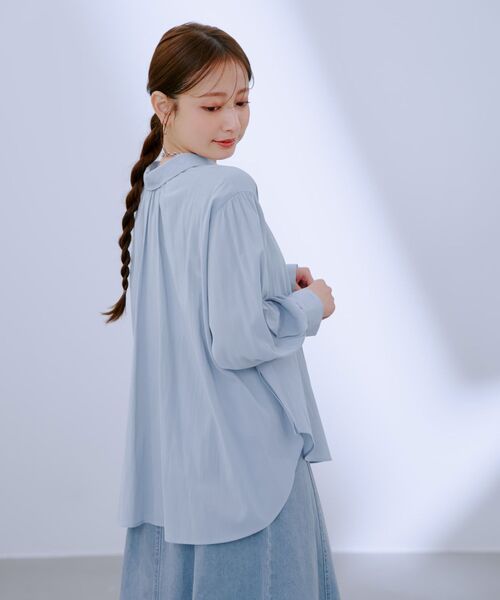 バックギャザーシアーシャツ 【低身長・小柄女性】（シャツ