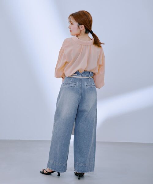 COHINA（コヒナ）の「バックギャザーシアーシャツ 【低身長・小柄女性】（シャツ/ブラウス・レディース・ベージュ/パープル/ホワイト/ピンク/ブルー・ONE SIZE）」の17枚目の写真