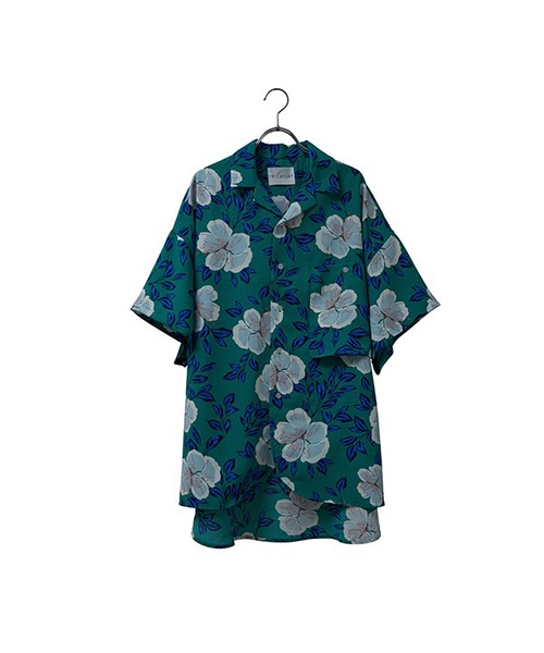 INTERPLAY（インタープレイ）の「【INTERPLAY】 Open Collar S/S Over Size Shirt【3:Pattern】（シャツ/ブラウス・メンズ・ホワイト系その他/ブルー系その他/マスタード/サックスブルー系2/サックスブルー系1/グリーン系その他2/グリーン系その他/ブラック系その他/ネイビー系2/ホワイト系その他2/ピンク系その他/ネイビー系1・FREE）」の5枚目の写真