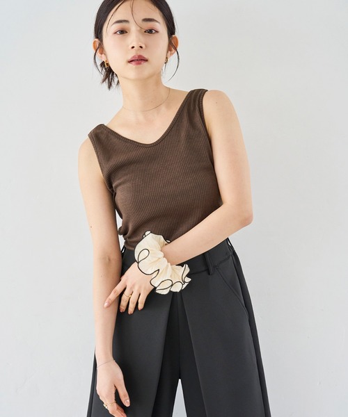mil（ミル）の「センタータックワイドパンツ（その他パンツ・レディース・ブラック/ラベンダー/キャメル・S-Short/M-Short/S-Regular）」の7枚目の写真