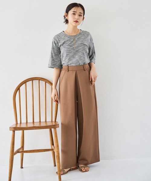 mil（ミル）の「センタータックワイドパンツ（その他パンツ・レディース・ブラック/ラベンダー/キャメル・S-Short/M-Short/S-Regular）」の16枚目の写真
