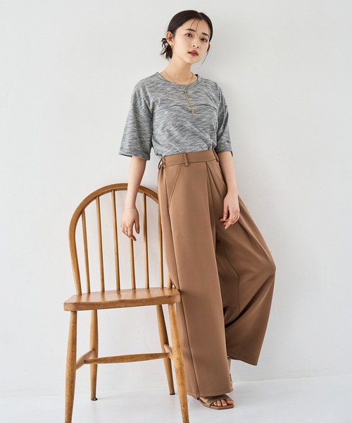 mil（ミル）の「センタータックワイドパンツ（その他パンツ・レディース・ブラック/ラベンダー/キャメル・S-Short/M-Short/S-Regular）」の19枚目の写真