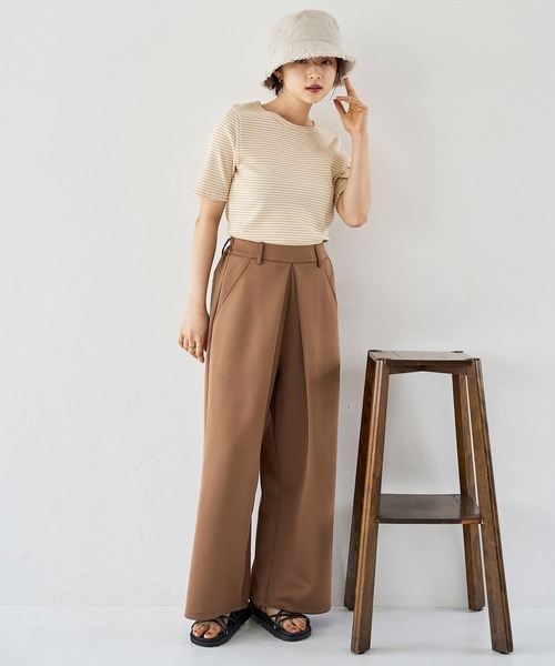 mil（ミル）の「センタータックワイドパンツ（その他パンツ・レディース・ブラック/ラベンダー/キャメル・S-Short/M-Short/S-Regular）」の21枚目の写真