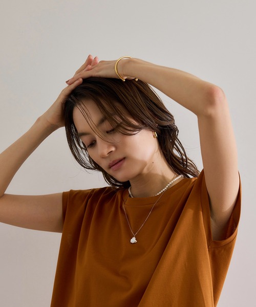 ROPE'(ロペ)の「【接触冷感・洗える・洗濯耐久あり】ノースリーブTEE(Tシャツ/カットソー・レディース・ブラウン/キャメル/イエロー・FREE)」の13枚目の写真