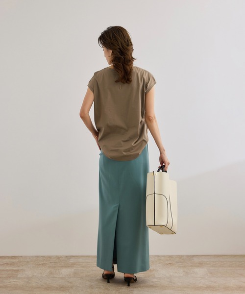ROPE'(ロペ)の「【接触冷感・洗える・洗濯耐久あり】ノースリーブTEE(Tシャツ/カットソー・レディース・ブラウン/キャメル/イエロー・FREE)」の15枚目の写真