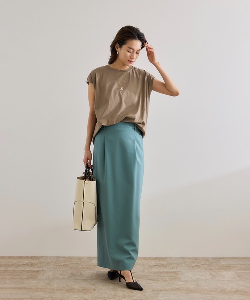 ROPE'(ロペ)の「【接触冷感・洗える・洗濯耐久あり】ノースリーブTEE(Tシャツ/カットソー・レディース・ブラウン/キャメル/イエロー・FREE)」の16枚目の写真