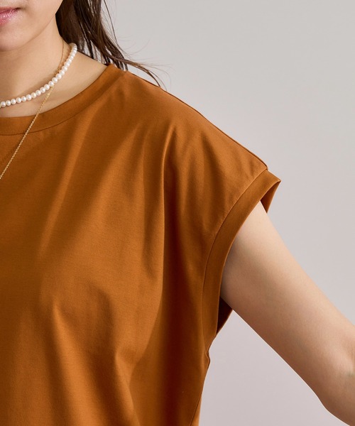 ROPE'(ロペ)の「【接触冷感・洗える・洗濯耐久あり】ノースリーブTEE(Tシャツ/カットソー・レディース・ブラウン/キャメル/イエロー・FREE)」の22枚目の写真