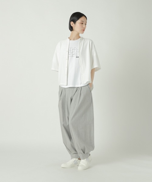 【新品】ZUCCa / スクエアロゴジャージィ / カットソー ホワイト 新品】ZUCCa / スクエアロゴジャージィ / カットソー ホワイト