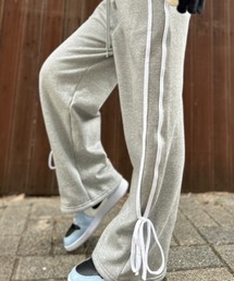 ipugo（イプゴ）の「ipugo/イプゴ 裏起毛サイドテープリボンスウェットパンツ（スウェットパンツ）」