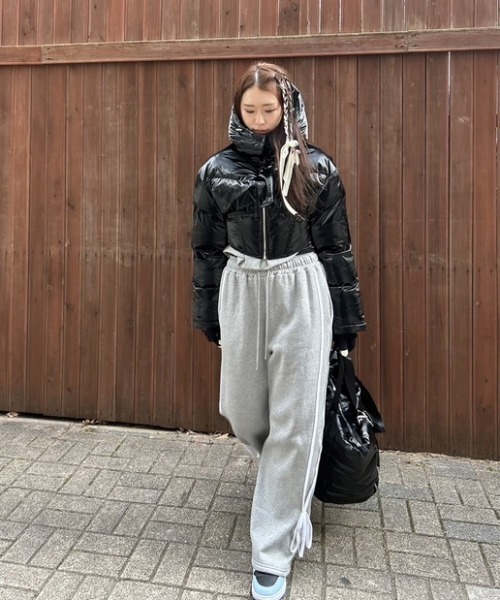 ipugo(イプゴ)の「ipugo/イプゴ 裏起毛サイドテープリボンスウェットパンツ(スウェットパンツ・レディース・ピンク/グレー・FREE)」の12枚目の写真