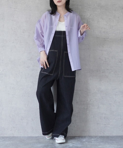 Emma（SELECT LEVERY）（エマ セレクトリベリー）の「配色ステッチベイカーサロペット（サロペット/オーバーオール・レディース・キナリ/ベージュ/カーキ/ブラック/ワンウォッシュ・MEDIUM/LARGE）」の21枚目の写真