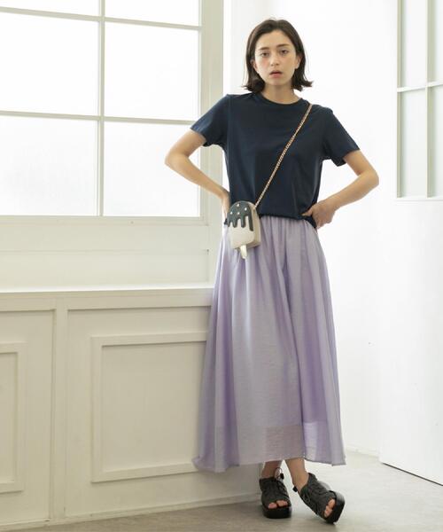 NON NO フレアギャザースカート　麻 リネンプリント SUNFLOWER柄ギャザーフレアースカート（WOMEN