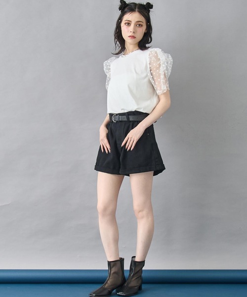 ANAP（アナップ）の「シアー ドット スリーブ Tシャツ トップス（Tシャツ/カットソー・レディース・ホワイト/ブラック・FREE）」の16枚目の写真