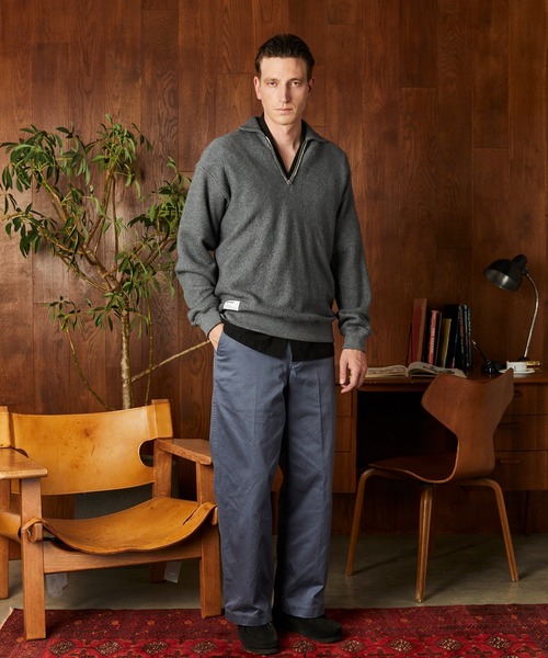 Schott(ショット)の「Schott/ショット/SALT AND PEPPER HALF ZIP SWEAT/ソルト アンド ペッパー ハーフジップスウェット(スウェット・メンズ・オリーブ/チャコールグレー・M/L/XL/2XL)」の13枚目の写真