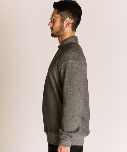 Schott(ショット)の「Schott/ショット/SALT AND PEPPER HALF ZIP SWEAT/ソルト アンド ペッパー ハーフジップスウェット(スウェット・メンズ・オリーブ/チャコールグレー・M/L/XL/2XL)」の15枚目の写真
