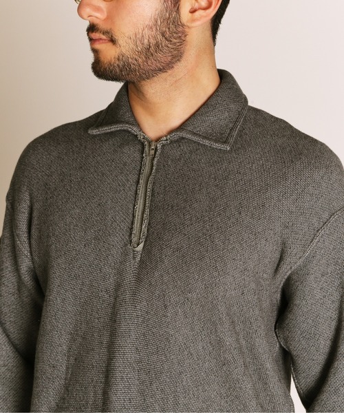 Schott(ショット)の「Schott/ショット/SALT AND PEPPER HALF ZIP SWEAT/ソルト アンド ペッパー ハーフジップスウェット(スウェット・メンズ・オリーブ/チャコールグレー・M/L/XL/2XL)」の3枚目の写真