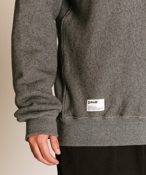 Schott(ショット)の「Schott/ショット/SALT AND PEPPER HALF ZIP SWEAT/ソルト アンド ペッパー ハーフジップスウェット(スウェット・メンズ・オリーブ/チャコールグレー・M/L/XL/2XL)」の5枚目の写真