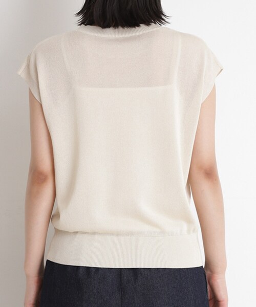 THE SHOP TK （ザ ショップ ティーケー ）の「ラメシアーフレンチ袖トップス【セットUP可/洗濯機OK】（ニット/セーター・レディース・アイボリー/ブラック/ダークグリーン・12/13）」の18枚目の写真