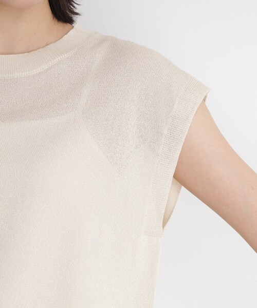 THE SHOP TK （ザ ショップ ティーケー ）の「ラメシアーフレンチ袖トップス【セットUP可/洗濯機OK】（ニット/セーター・レディース・アイボリー/ブラック/ダークグリーン・12/13）」の20枚目の写真