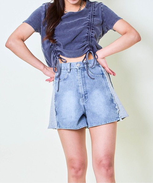 GORGE(ゴージ)の「《ピグメント×両サイドドロスト》クロップドTシャツ(Tシャツ/カットソー・レディース・ピンク/ネイビー/ブラック・F)」の14枚目の写真