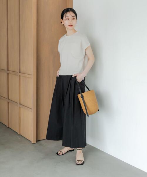 セール】『2サイズ展開』コットンナイロンタックワイドパンツ（その他