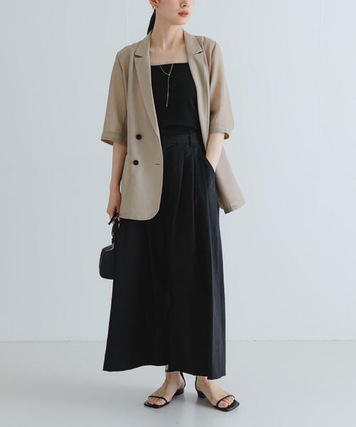 URBAN RESEARCH（アーバンリサーチ）の「『2サイズ展開』コットンナイロンタックワイドパンツ（その他パンツ・レディース・ブラック/アイボリー・40/38）」の5枚目の写真