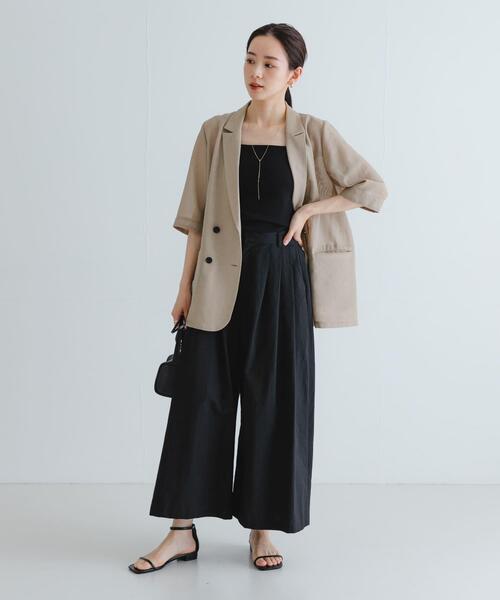 セール】『2サイズ展開』コットンナイロンタックワイドパンツ（その他