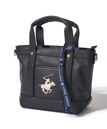 【Beverly Hills Polo Club/ビバリーヒルズポロクラブ】ポニー刺繍PUトートバッグ (ショルダーストラップ付)