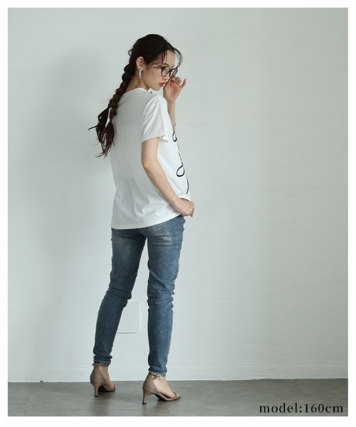 Sawa a la mode(サワアラモード)の「リボン風コード刺繍カットソー(Tシャツ/カットソー・レディース・ブラック/オフホワイト・FREE)」の9枚目の写真