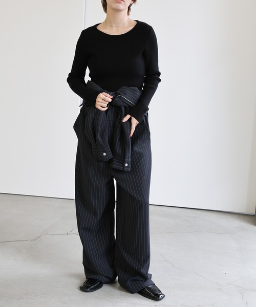 セール】ピンストライプオールインワン（つなぎ/オールインワン