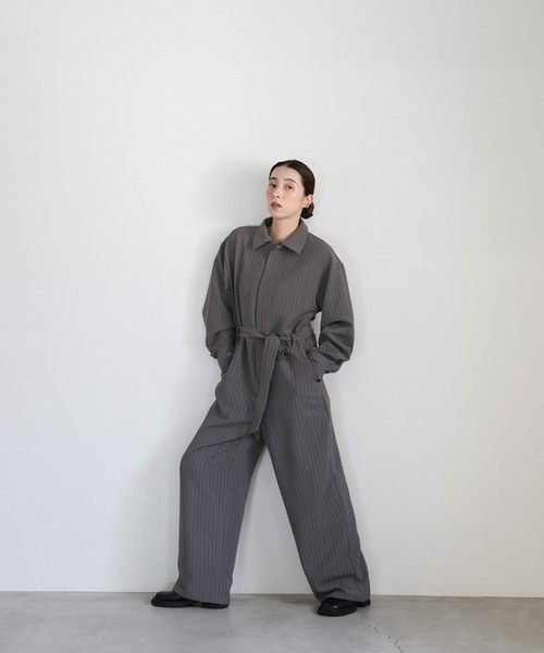 セール】ピンストライプオールインワン（つなぎ/オールインワン