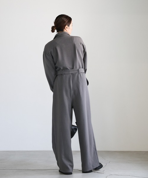 セール】ピンストライプオールインワン（つなぎ/オールインワン