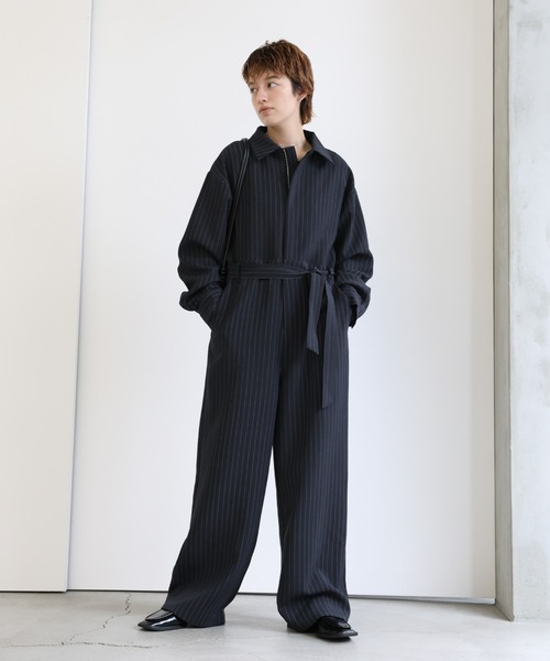 セール】ピンストライプオールインワン（つなぎ/オールインワン