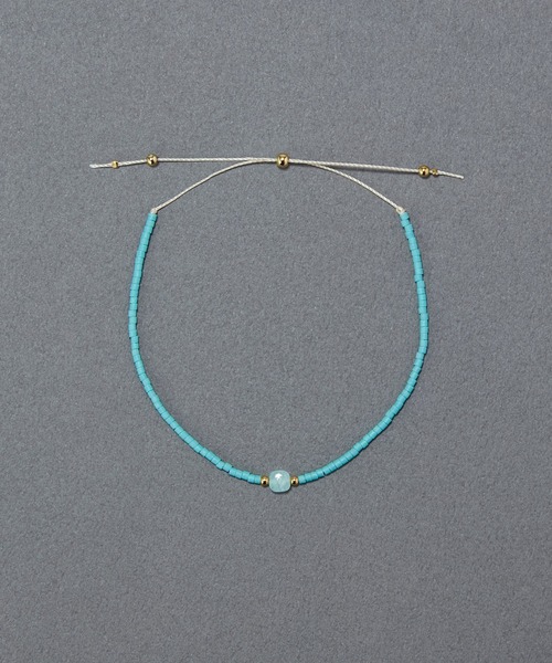 Phoebe（フィービィー）の「ストーンコードブレスレット/天然石（ブレスレット・レディース・ホワイト/ターコイズブルー/グレー・FREE）」の3枚目の写真