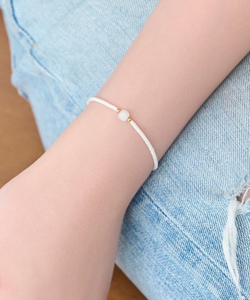 Phoebe（フィービィー）の「ストーンコードブレスレット/天然石（ブレスレット・レディース・ホワイト/ターコイズブルー/グレー・FREE）」の20枚目の写真