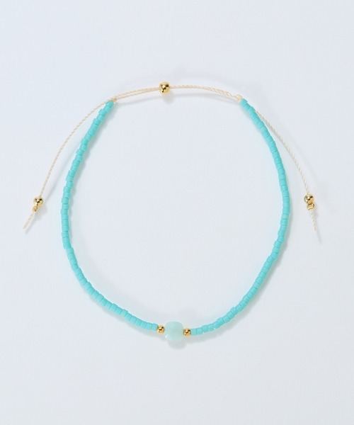 Phoebe（フィービィー）の「ストーンコードブレスレット/天然石（ブレスレット・レディース・ホワイト/ターコイズブルー/グレー・FREE）」の19枚目の写真