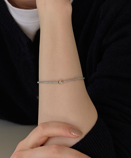 Phoebe（フィービィー）の「ストーンコードブレスレット/天然石（ブレスレット・レディース・ホワイト/ターコイズブルー/グレー・FREE）」の17枚目の写真