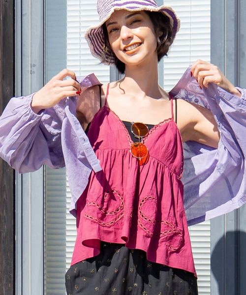 チャイハネ(チャイハネ)の「【チャイハネ】セルナキャミソール(キャミソール・レディース・ブラック/ホワイト/ピンク・FREE)」の3枚目の写真